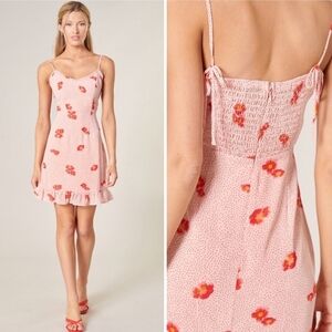 NWT Sugar Lips Mini Dress Size S Floral Ruffle Hem